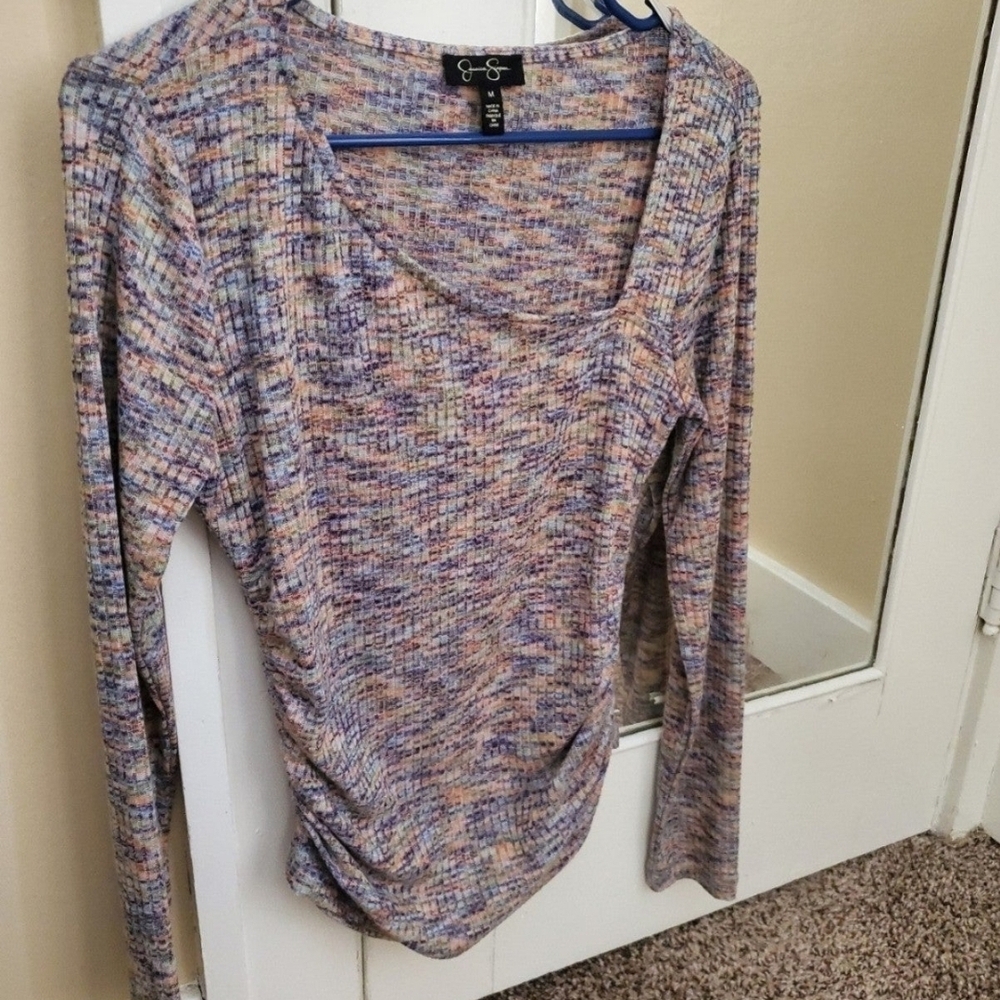 Jessica Simpson Multicolor Knit Long Sleeve Blouse